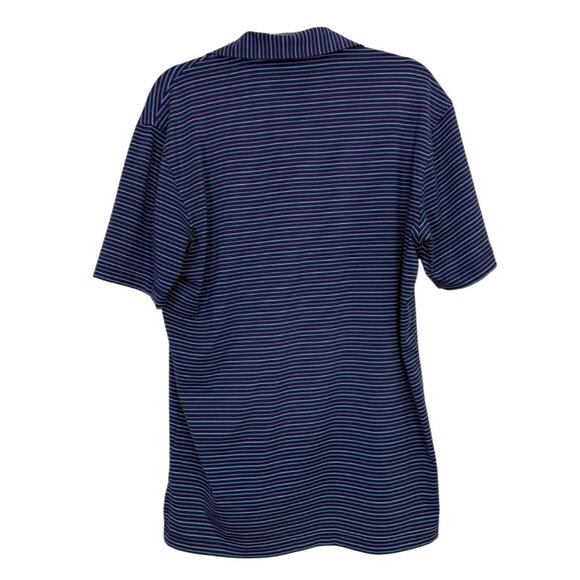 Peter Millar Summer Comfort Polo Navy Striped Shirt Logo Golf Mens Size M - Picture 2 of 7
